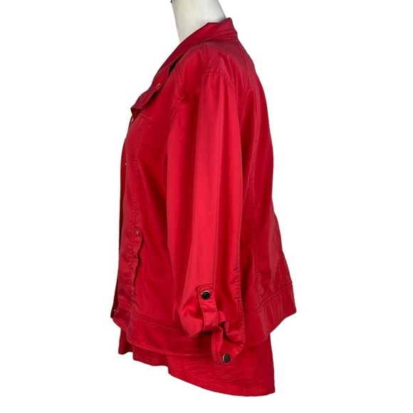 Chico's TWILL LUXE UTILITY JACKET WITH COORDINATING ULTIMATE TEE TANK TOP‎ - Picture 5 of 14